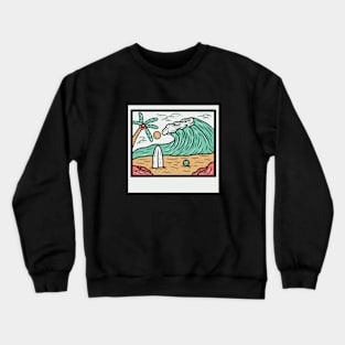 Design summer wave in the beach Crewneck Sweatshirt